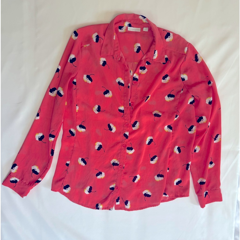 Pink New York & Company patterned button up